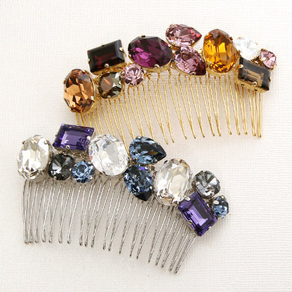 Hair fittings 20 combs rhodium color