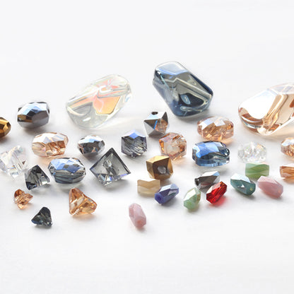 Glass cut beads rectangle silver
