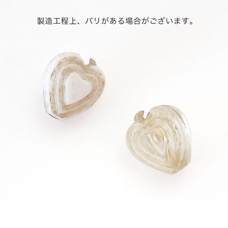 アクリル ドイツ製 ダブルハート　ターコイズ/クリスタル