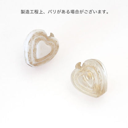 アクリル ドイツ製 ダブルハート　ターコイズ/クリスタル