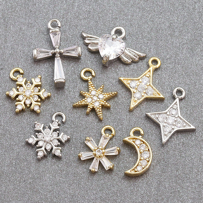Charm Cubic Zirconia Snow No.1 Rodhine Color