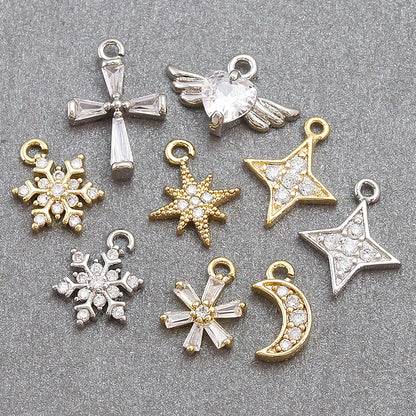 Charm Cubic Zirconia Snow No.1 Rodhine Color