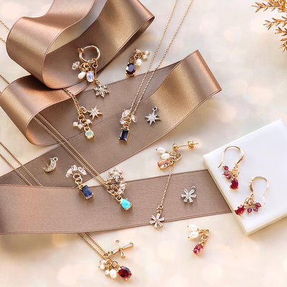 Charm Cubic Zirconia Snow No.1 Rodhine Color