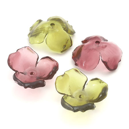アクリル ドイツ製 花19　クリアプラム