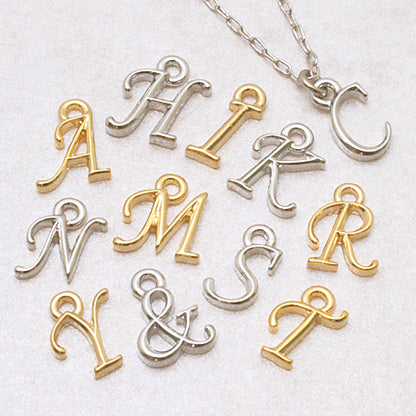 Charm Initial Basic Y Rhodium Color