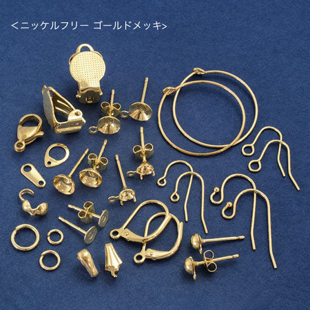 Stainless steel piercing round plate gold