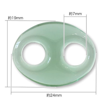 Acrylic made in Germany Oval 2-hole Mint [Outlet]