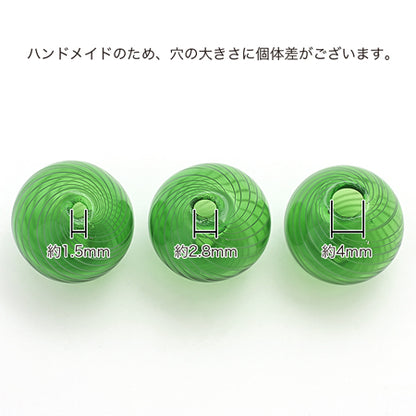 ガラスボール 2穴 エポ付　パープルミックス