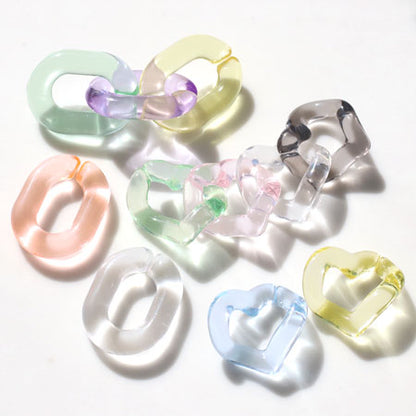 アクリルチェーンパーツ 小判　クリア