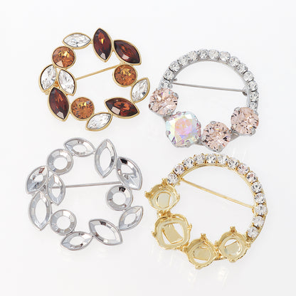 Broach empty frame circle No.4 Gold