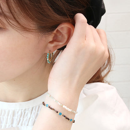 天然石 コインカット 約4mm　マルチカラートルマリン