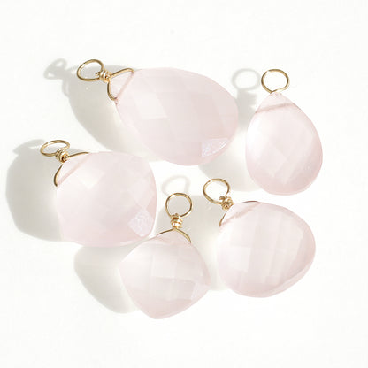 Natural Stone Glasses Charm Square Rose Quartz