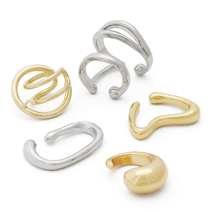 Ear cuff deformation 14 rhodium color