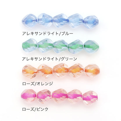 チェコ ファイヤーポリッシュ ナゲットカット　ローズ/ピンク