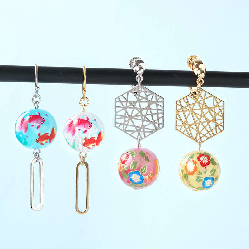Transferred spider beads tonbo blue