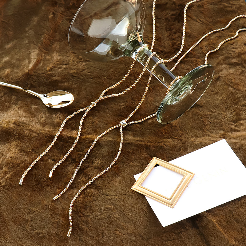 Chain necklace with slide parts No.1 gold