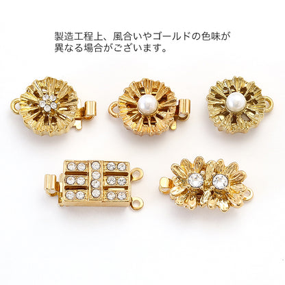 ドイツ製クラスプ ダブルフラワー 1連　ゴールド