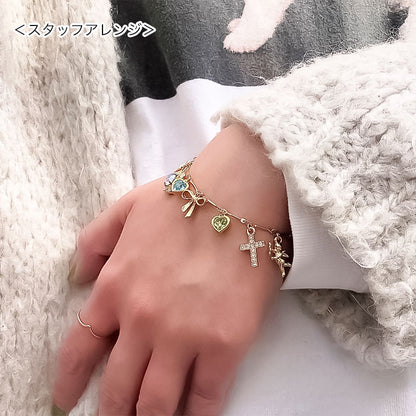 Charm Cross Stone No.10 Crystal/G