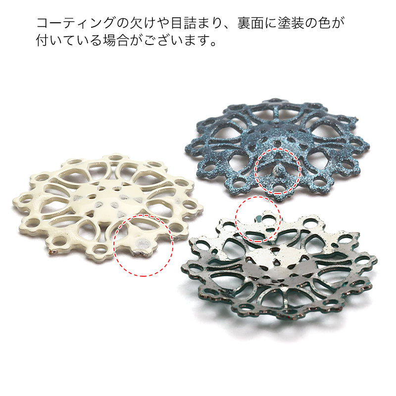 イタリア製フィリグリーパーツ 約16mm　グリッターブルー