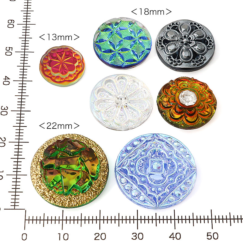 German glass cabochon Round 14 Volcano/G