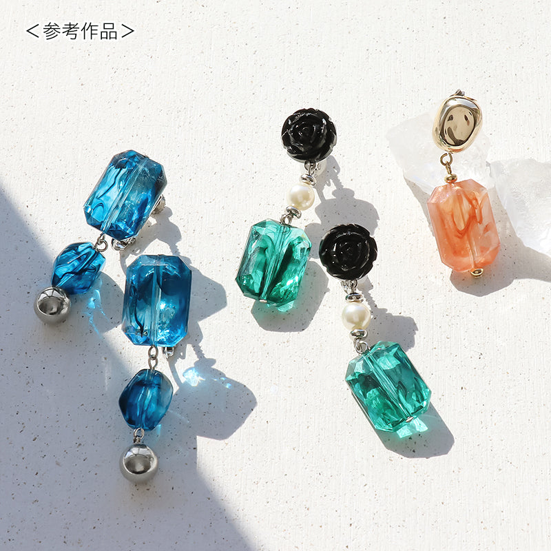 アクリル ドイツ製 レクタングル4　クリアオレンジパール