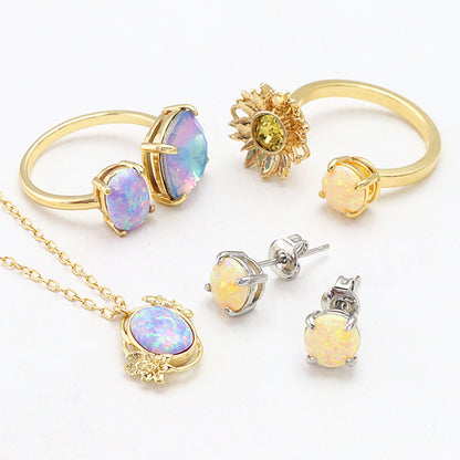 人工オパール(KYOTO OPAL) ラウンド　レモンイエロー