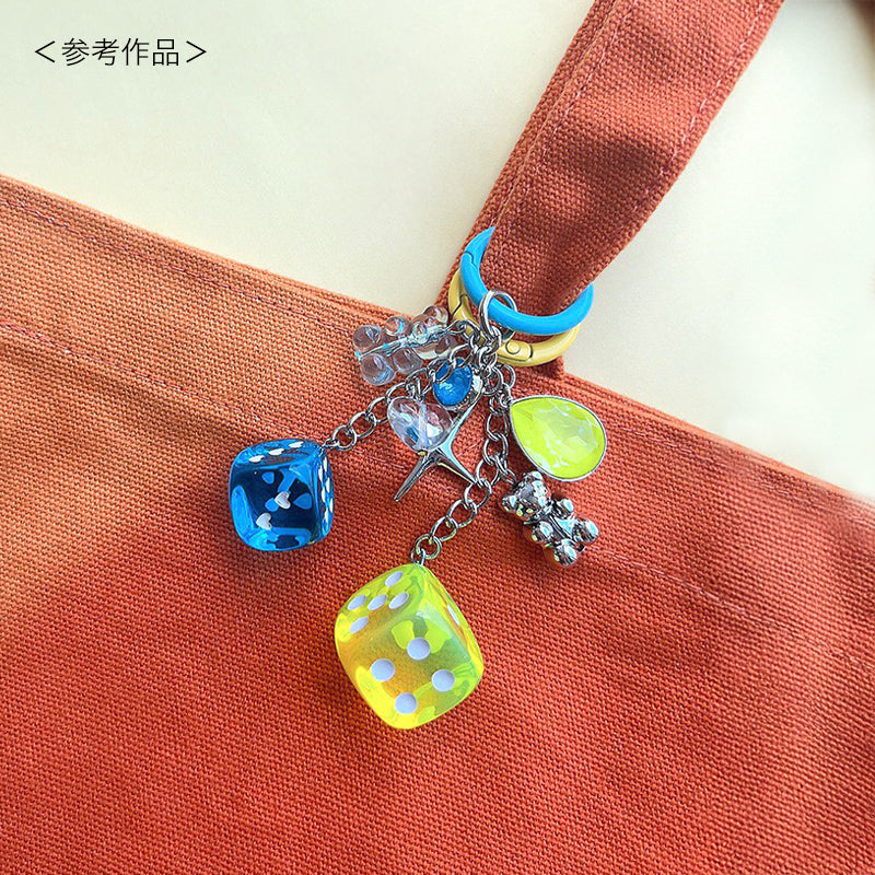 ドイツ製アクリル ダイス ラウンド  1カン　クリアパープル/ホワイト