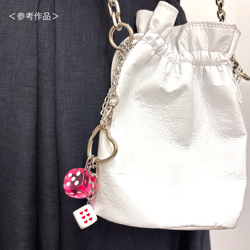 ドイツ製アクリル ダイス ラウンド  1カン　クリアピンク/ホワイト