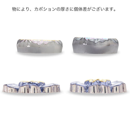 チェコ カボション フルブルーム　クリスタルAB/G