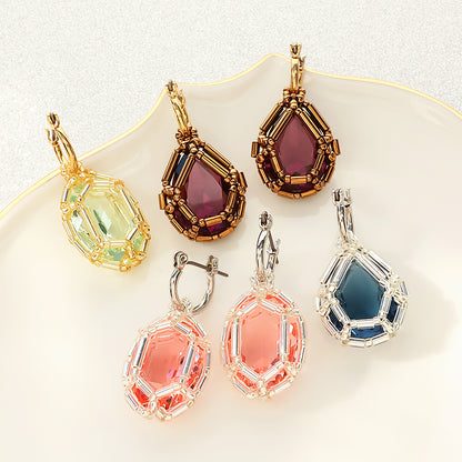 kit Kiwa crystalsGemstone Princess Oval Earrings Green (KR1345)