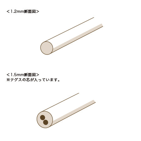 国産ロー引きヒモ 丸　No.3(黒)