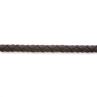 4-stripe leather cord dark brown