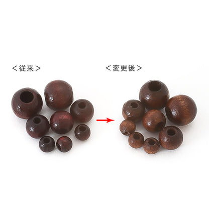 ウッドビーズ 大穴　No.3(焦茶)