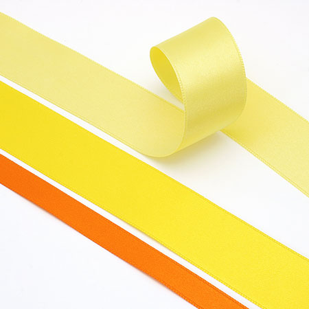 French double-sided satin ribbon 364 (light yellow)