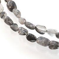 Natural stone tumbled black rutilated quartz