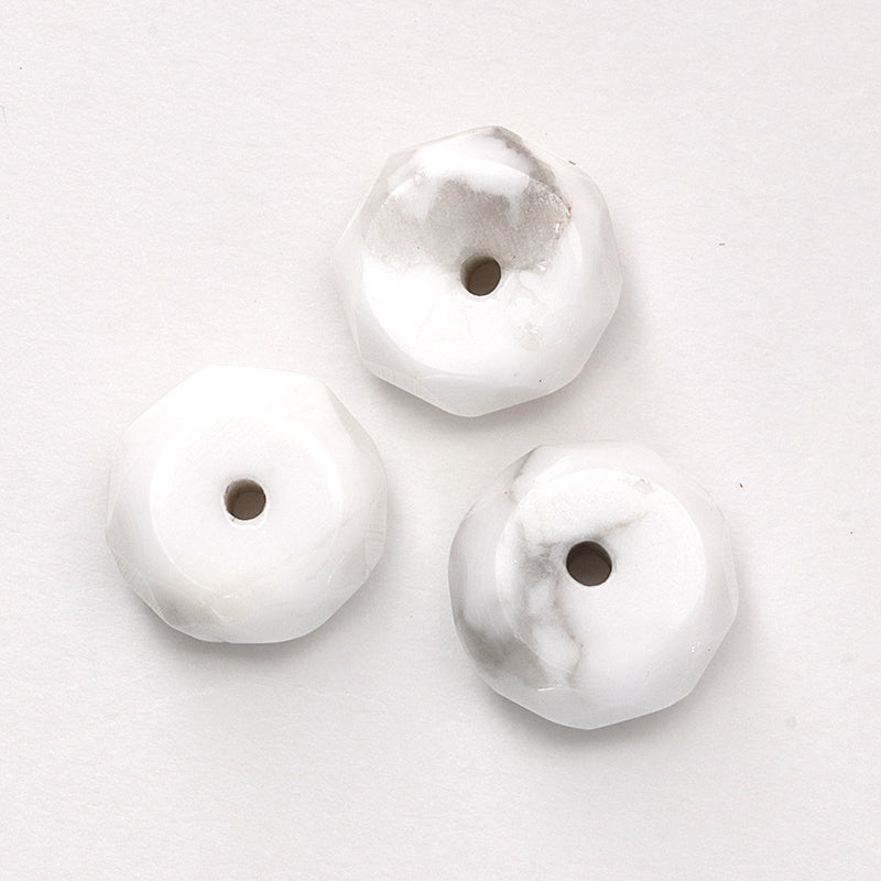 Natural stone button cut howlite
