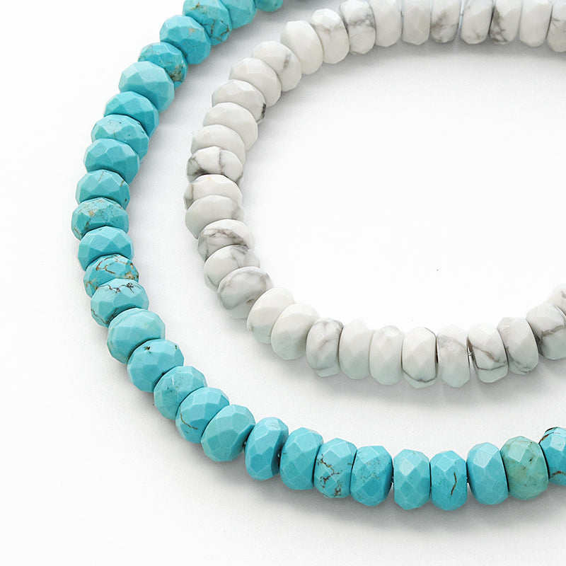 Natural stone button cut magnesite turquoise
