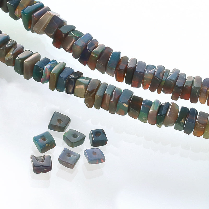 Natural stone rondelle Ethiopian opal (dyed)
