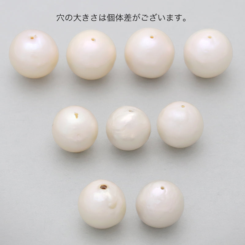 淡水パール ラウンド片穴　ホワイト