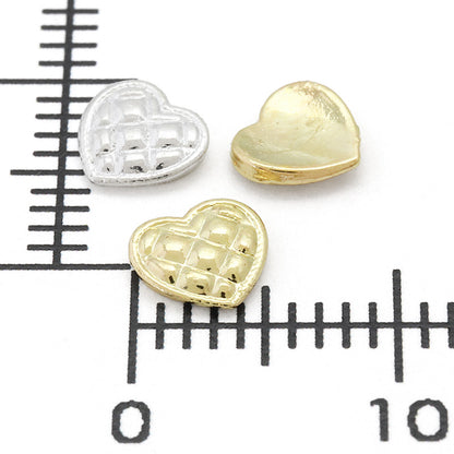 Mini Metal Parts Quilted Heart Gold