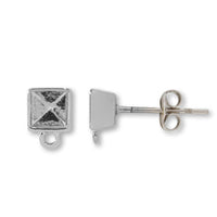 Earrings Stainless Steel BezelWith a ring #4428