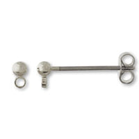Long post earrings with round beads and catches