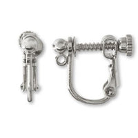 Earrings, round screw spring beads, with ring