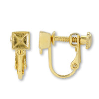 Earrings Screw Spring BezelWith a ring #4428