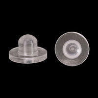 Rubber Button for Butterfly Spring Earrings, Round Plate 15mm/Shower 16mm