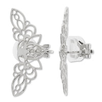 Earrings, triangular spring type, with sash, moon 