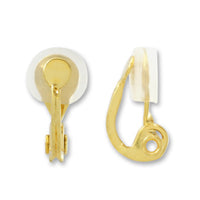 Earrings, Clip-type round plate, with rubber (round plate 4mm)