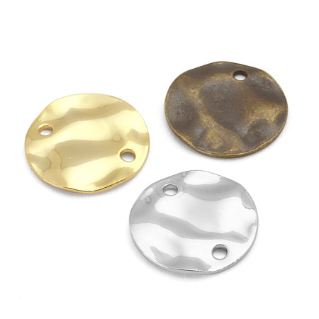 Metal parts embossed round 1 hole gold