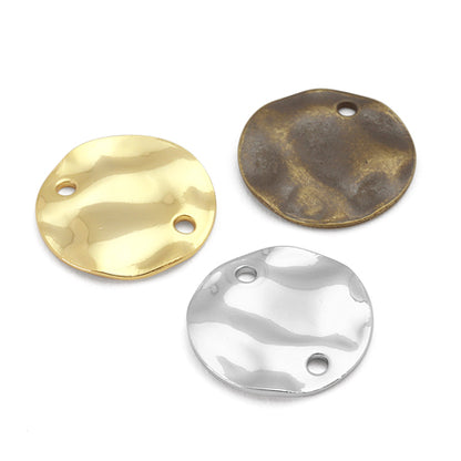 Metal parts embossed round 1 hole gold