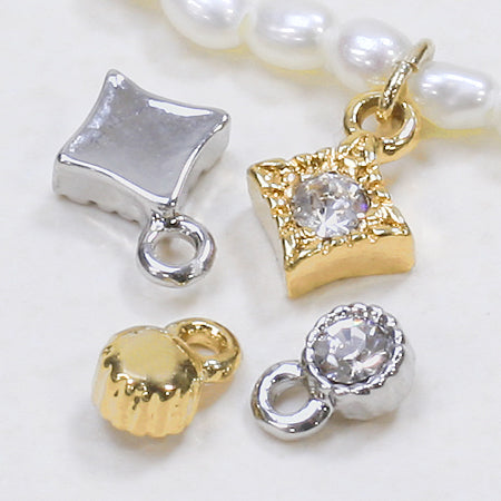 Charm stone clasp round gold